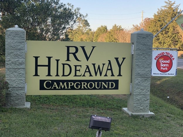 RV Campground in Magnolia Springs, AL named RV Hideaway Campground